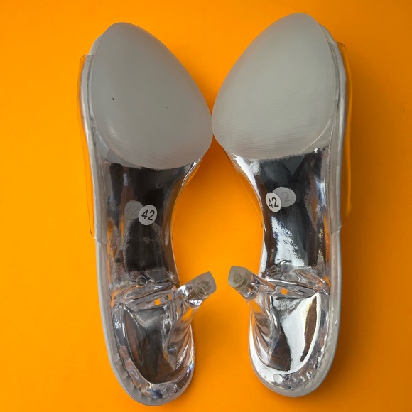 NBUUNBU Women’s Beautiful Classic Naked Stiletto White Heels Size 42 - Picture 6 of 6